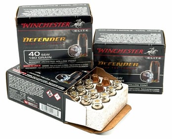 60 Rounds Winchester Defender 40 S&W Pistol Ammo NIB
