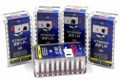 250 Rounds CCI Stinger 22 LR Pistol Ammo NIB