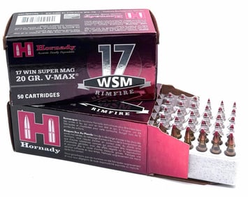 100 Rounds Hornady 17 WIN Super Mag Rifle Ammo NIB