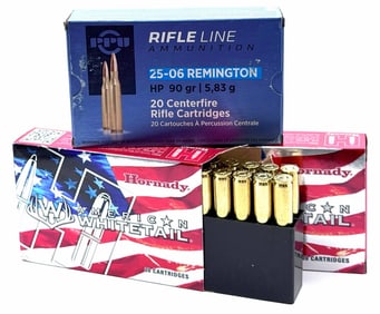 60 Rounds Hornady & PPU 25-06 Remington Rifle Ammo NIB