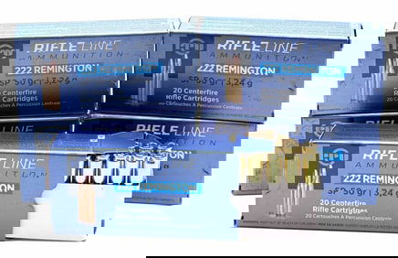 100 Rounds PPU 222 Remington Rifle Ammo NIB