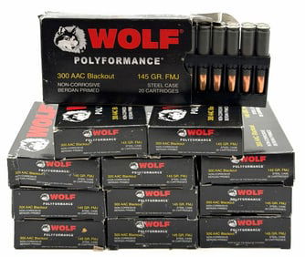 240 Rounds Wolf Polyformance 300 AAC Blackout Rifle Ammo NIB
