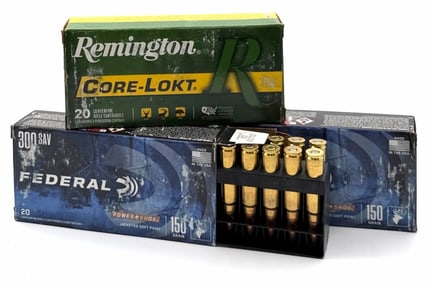 60 Rounds Federal & Remington 300 Savage Rifle Ammo NIB