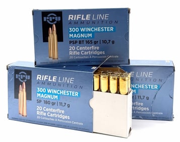 60 Rounds PPU 300 Winchester Magnum Rifle Ammo NIB