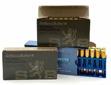 60 Rounds PPU & Sellier & Bellot 308 WIN Rifle Ammo NIB