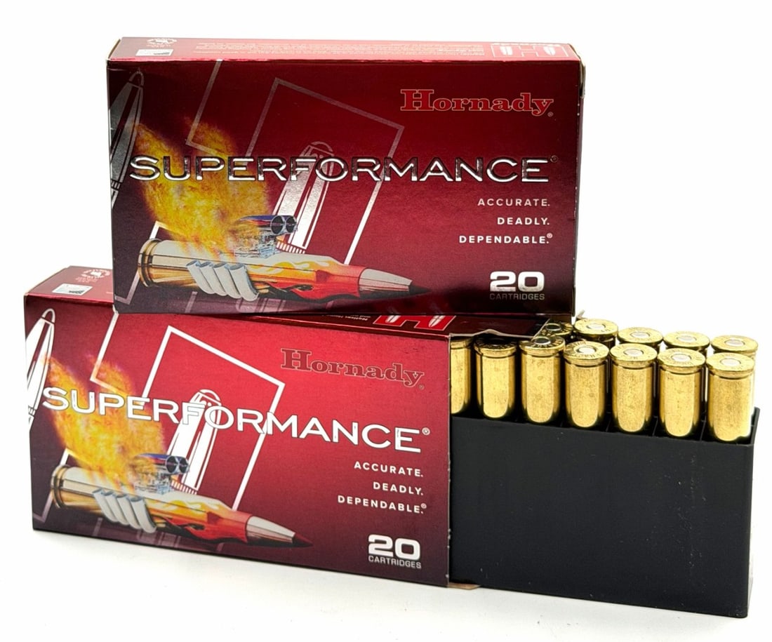 40 Rounds Hornady Superformance 444 Marlin Rifle Ammo NIB: 40 Rounds Hornady Superformance 444 Marlin Rifle Ammo NIB. The Hornady Superformance 444 Marlin Rifle ammo boxes read 265GR FP.