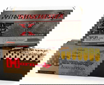 40 Rounds Hornady & Winchester 358 WIN Rifle Ammo NIB