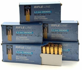 100 Rounds PPU 6.5mm Grendel Rifle Ammo NIB
