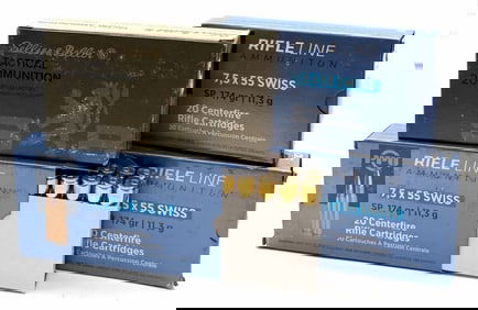 80 Rounds PPU & Sellier & Bellot 7.5 x 55 Swiss Rifle Ammo NIB