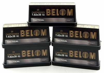 100 Rounds Belom Tactical 7.62 x 39 Rifle Ammo NIB