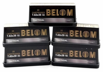 100 Rounds Belom Tactical 7.62 x 39 Rifle Ammo NIB
