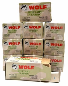 220 Rounds Wolf Military Classic 7.62 x 54R Rifle Ammo NIB