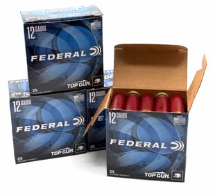 100 Rounds Federal Topgun 12 Gauge 8 Shot Shotgun Ammo NIB