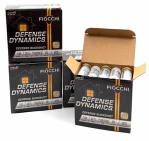 100 Rounds Fiocchi Defense Dynamics 12 Gauge 9 Shot Shotgun Ammo NIB