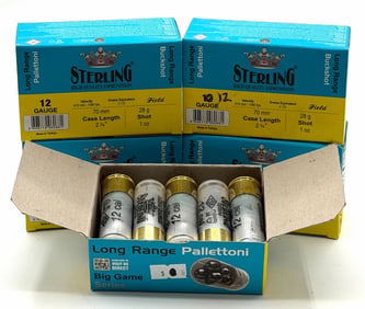 50 Rounds Sterling Long Range 12 Gauge Buckshot Shotgun Ammo NIB
