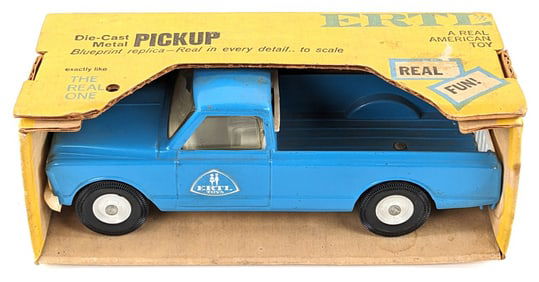 Ertl Toys Blue Pickup Truck in Yellow Box