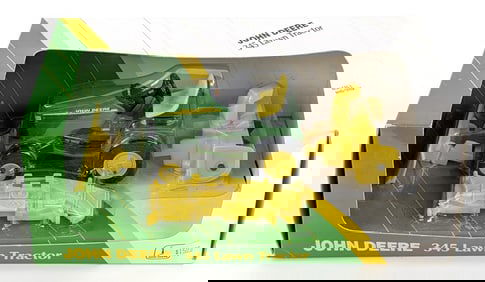 1/16 Ertl John Deere 345 Lawn Tractor w/ Blade, Blower, & Mower Deck