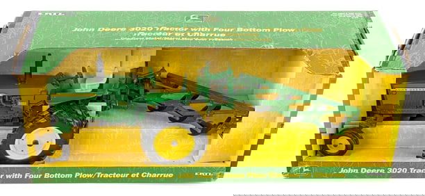 1/16 Ertl John Deere 3020 Tractor with Four Bottom Plow