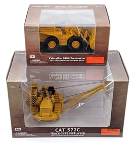 1/50 Norscot Caterpillar 966A Traxcavator & CAT 572C Crawler w/ Pipelayer