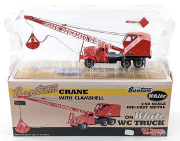 1/50 SpecCast Schield Bantam Crane with Clamshell on White WC Truck