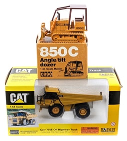 1/64 Norscot Cat 775E Dump Truck & 1/35 NZG Case 850C Bulldozer