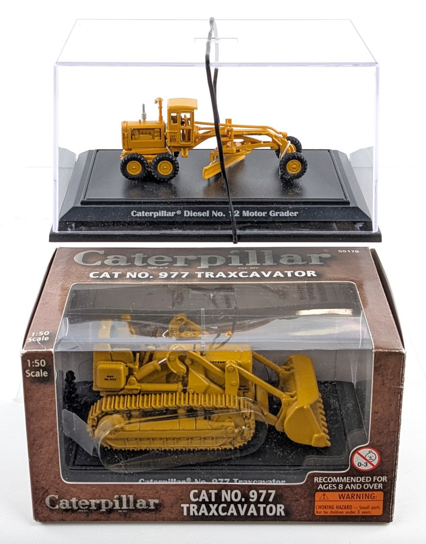 1/50 Norscot CAT No. 977 Traxcavator & 1/87 CAT No. 12 Motor Grader (1 of 11)