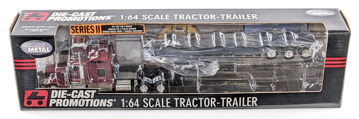 Rare 1/64 DCP Big Bud Kenworth W900 w/ Tri-Axle Detach Lowboy Trailer