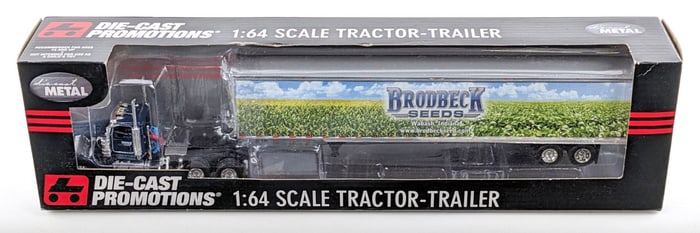 1/64 DCP Brodbeck Seeds Kenworth W900 Day Cab w/ 53' Dry Goods Trailer