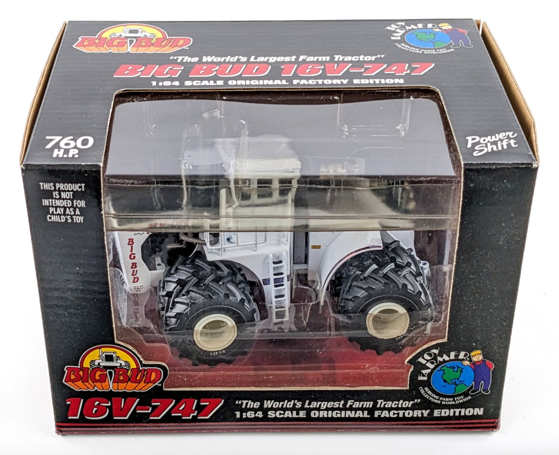1/64 Die-Cast Promotions Big Bud 16V-747 4wd Tractor Factory Edition: 1/64 Die-Cast Promotions Original Factory Edition Big Bud 16V-747 4wd 760H.P. tractor. The tractor is new in the box.