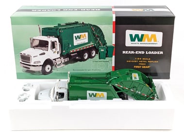 1/34 First Gear Waste Management Rear-End Loader Garbage Truck
