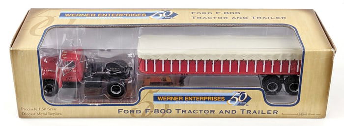 1/50 First Gear Ford F-800 Tractor and Trailer 50 Years of Werner Enterprises