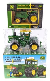 1/32 Ertl John Deere 4020 Tractor w/ Hiniker Cab & John Deere 7020 4wd Tractor
