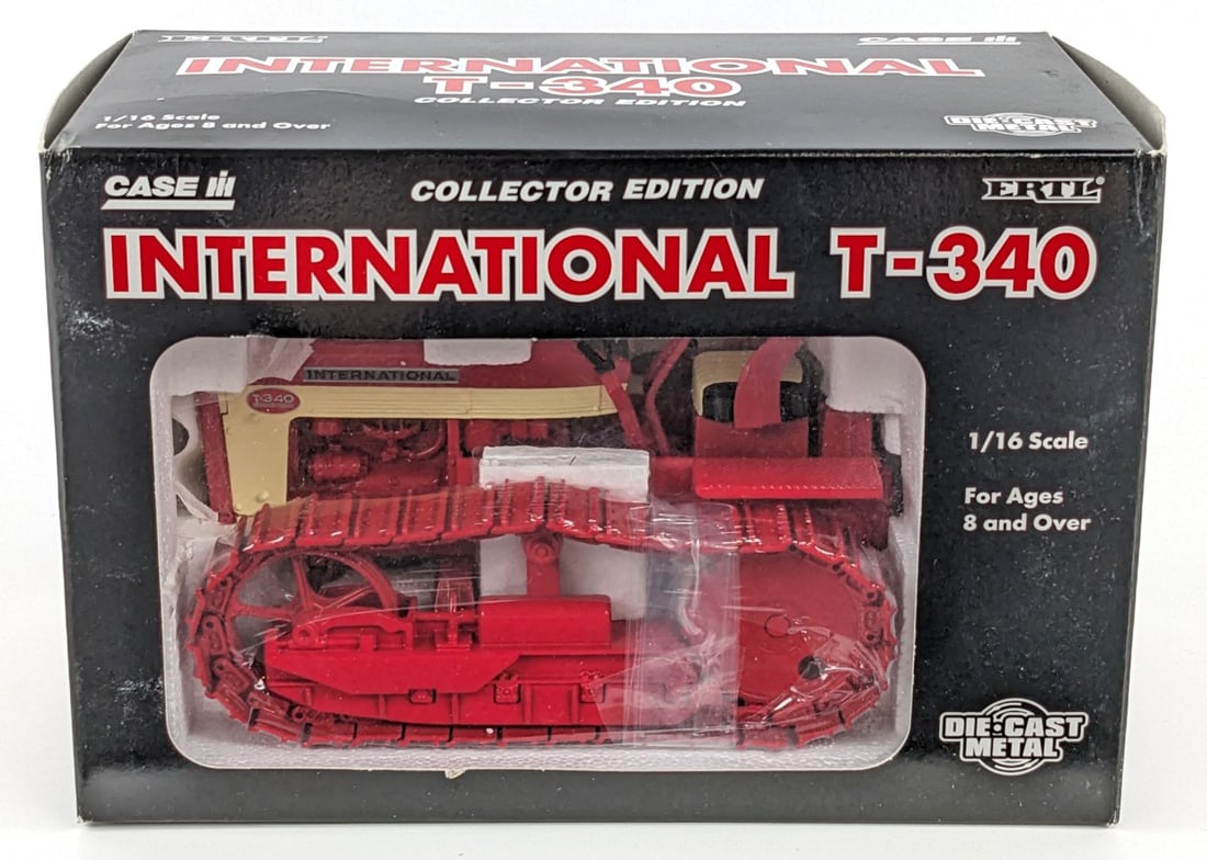 1/16 Ertl International T-340 Crawler: 1/16 Ertl International T-340 crawler. Collector's Edition. The crawler is new in the box. The box shows minor wear from storage.