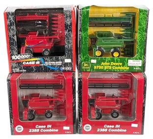 (4) 1/64 Ertl Case IH & John Deere Combines