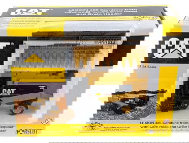 1/64 Norscot CAT Lexion 485 Combine from Caterpillar with Corn Head and Grain Head
