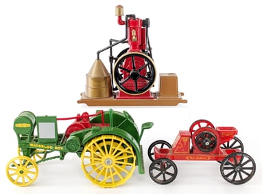Ertl John Deere Waterloo Boy Tractor, IHC Engine, & New Holland Engine