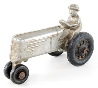 E. R. Roach Company Cast Aluminum Tractor w/ Man