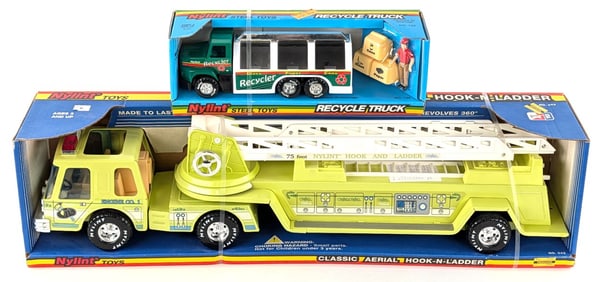 Nylint Recycle Truck and Aerial Hook-N-Ladder Truck