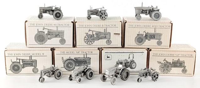 (7) 1/43 John Deere Pewter Tractors