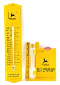 John Deere Advertising Thermometer & Rain Gauge
