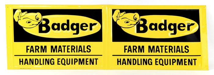 NOS SST Badger Farm Materials Embossed Advertising Sign