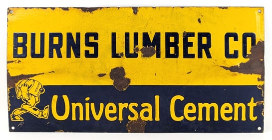 SSP Burns Lumber Co. Universal Cement Advertising Sign