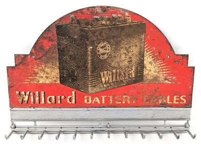 Willard Battery Cables Display Rack Advertising Sign