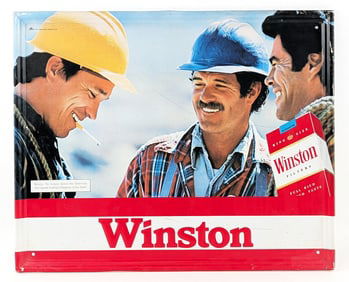 SST Winston Cigarettes Embossed Advertising Sign
