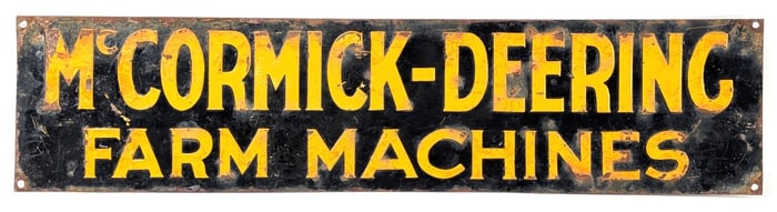 SST McCormick-Deering Farm Machines Embossed Advertising Sign