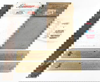 Vintage Advertising Clipboards, Rulers, and Rain Gauge