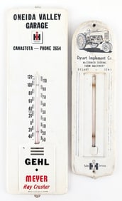 (2) International Harvester Advertising Thermometers