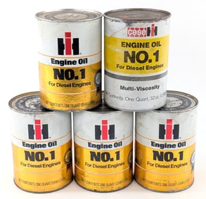 (5) IH No. 1 Engine Oil Quart Cans