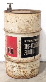 International Harvester Hy-Tran Fluid 15 Gallon Oil Barrel