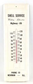 Shell Service Station Newman Illinois Advertising Thermometer